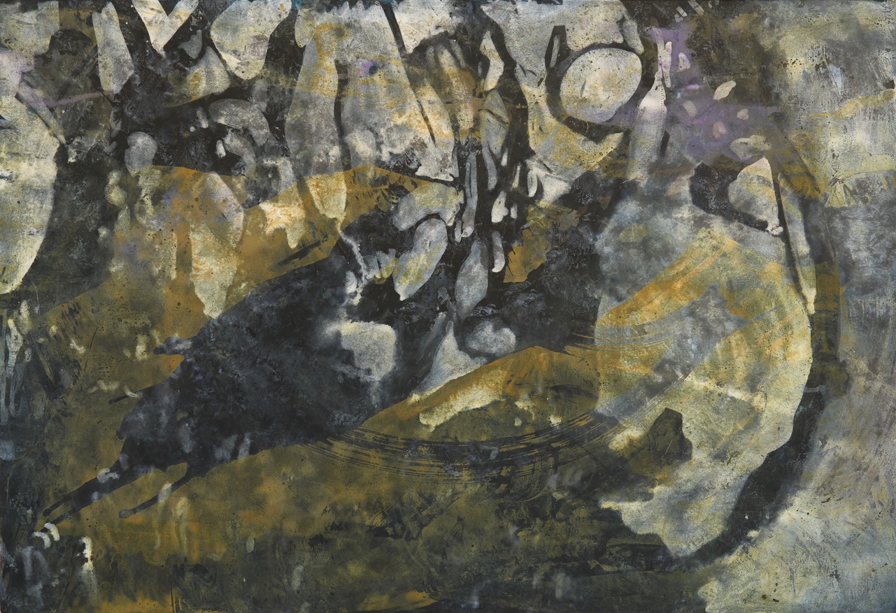 Solstice - mixed media on BFK paper, 42� x 62�, 2022